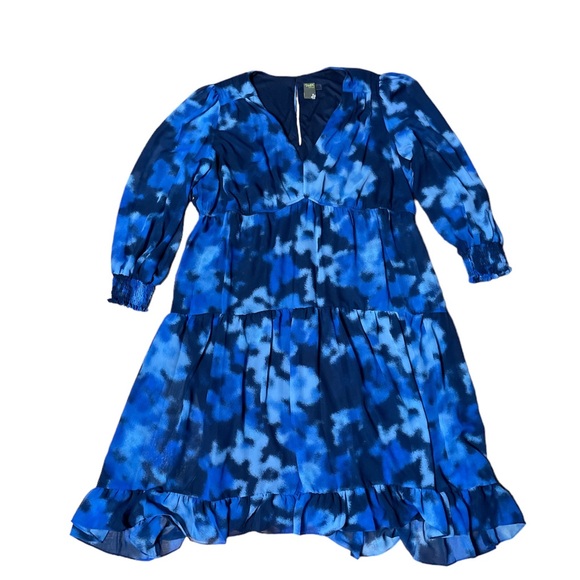 TAYLOR Plus Size Ruffle-Hem Midi Dress Blues NWT Size:24W - Picture 5 of 7